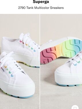 Superga 2790 rainbow platform sneakers